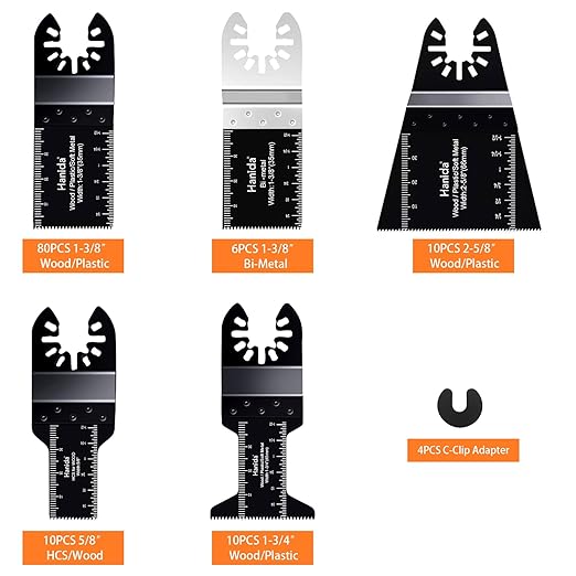 120 Pcs Oscillating Saw Blades Metal, Multitool Blades for Wood Plastics, Quick Release Oscillating Tool Blades fit Fein Multimaster Porter Cable Black Bosch Decker Dremel Ryobi Milwaukee