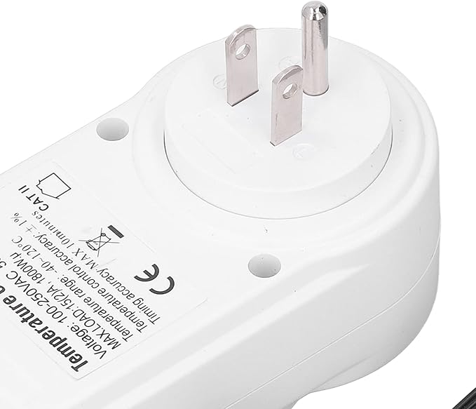 Digital Thermostat Outlet Plug Temperature Controller, Temperature Control Socket Thermostat Controlled Outlet with Alarm System for Aquariums, Greenhouses(US Plug 15A 1800W)