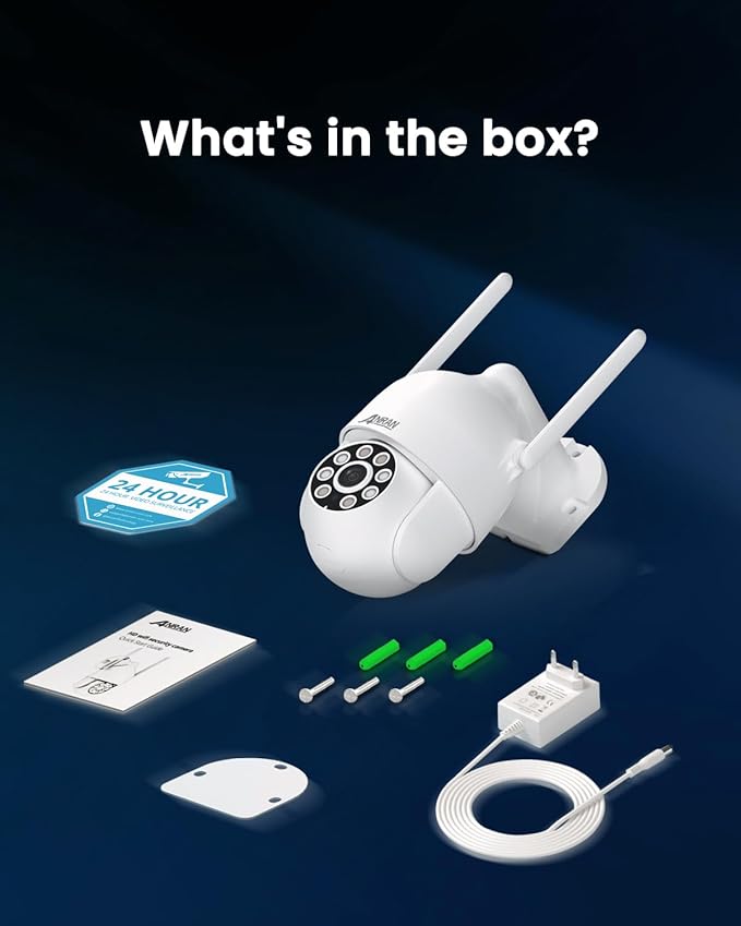 ANRAN Wireless Security Camera Outdoor: WiFi-6 PTZ Camera ONLY Compatible 5MP WiFi Camera Kit, Auto-Tracking, 2-Way Audio, Pet/Parcel Detection, Color Night Vision