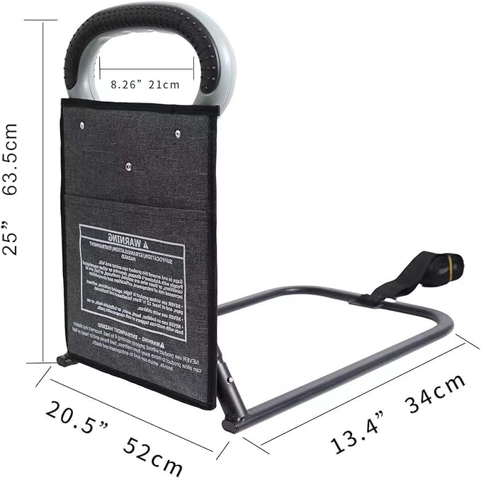 EASACE Bed Rails for Elderly Adults Safety,Adjustable Height Bed Assist Bar, Assistance for Getting in and Out of Bed,Bed Assist Rail with Storage Pocket.