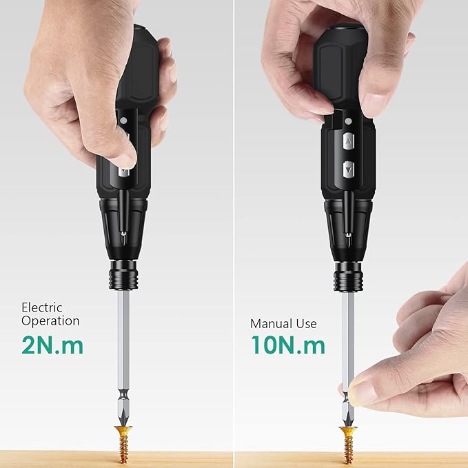 ORIA Electric Screwdriver Cordless, 12 in 1 Rechargeable Electric Screwdriver Set with 10 Bits and 1/4 inch Bit Holder, Power Repair Tool Kit with LED Lights, Charging Cable, for Phones,Toys, PC