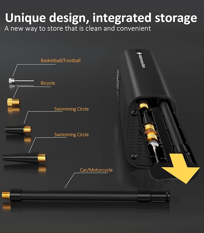 BBD Car Tire Inflator Portable Air Compressor,0.8 Min Full Inflation 160 PSI Digital Electric Auto Air Pump with Pressure Gauge,Type-c Charging Cable,Emergency LED Light for Car Bike Balls Motorcycle