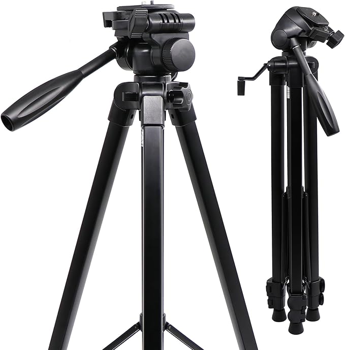 Heavy Duty Tripod for Laser Level, Adjustable Height for Camera with Bubble Level 1/4"-20 Screw Mount, DH151