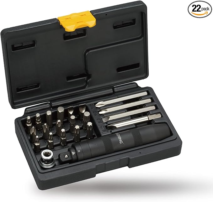 22-Pcs 1/2 Inch Drive Impact Driver Set, CR-V Extractor, Hand Manual Reversible Impact Screwdriver, 5/16 Inch Bit Adapter with S2 Steel Bits for Rusted Fasteners or Frozen Bolts