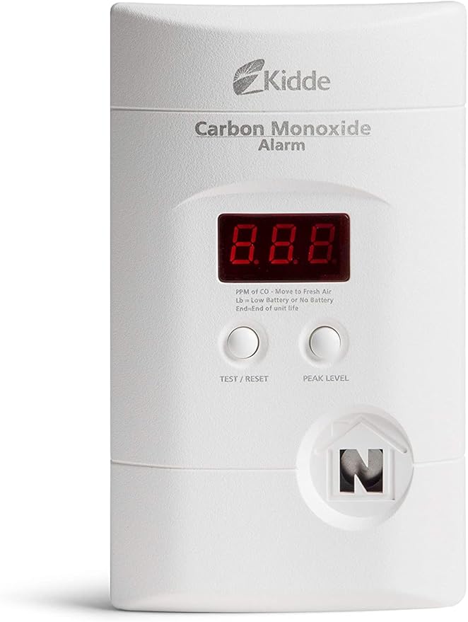 Kidde Carbon Monoxide Detector, Plug In Wall with 9-Volt Battery Backup, Digital LED Display - 2 Pack