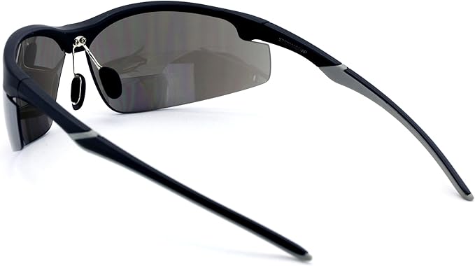 V.W.E. Bifocal High Performance Protective Safety Glasses Light Mirror Tint Bifocal - Reader - Sunglasses Ansi Z87.1 (Matte Black, 3.00)