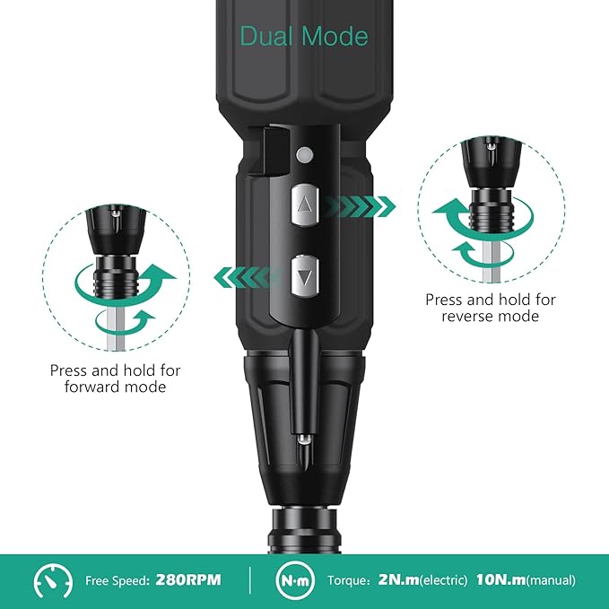 ORIA Electric Screwdriver Cordless, 12 in 1 Rechargeable Electric Screwdriver Set with 10 Bits and 1/4 inch Bit Holder, Power Repair Tool Kit with LED Lights, Charging Cable, for Phones,Toys, PC