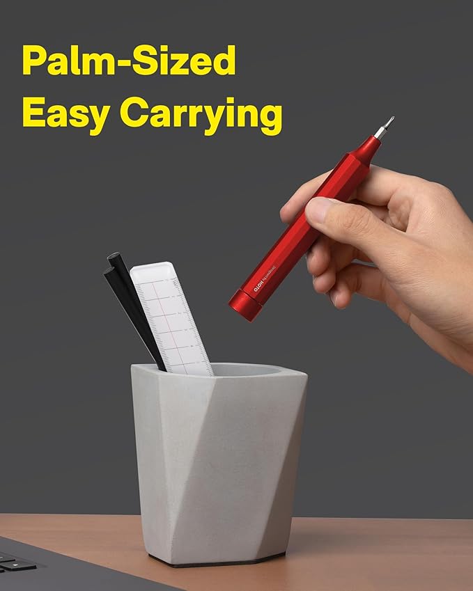 HOTO 24 in 1 Multi Bit Mini Screwdriver Set Magnetic, Manual Precision Screwdriver Set, EDC Pen Screwdriver for Eyeglasses, Electronics, Watches, Phones, Laptops, Cameras, Cinnabar Red