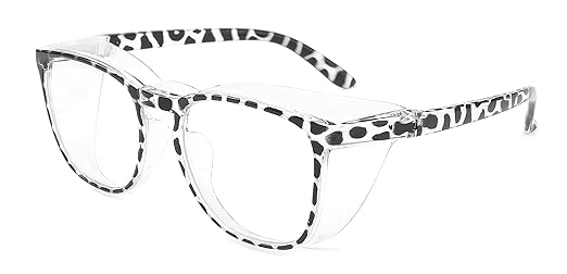 Alsenor Safety Glasses Anti Fog Goggles Protective Eyewear Blue Light Blocking Anti Dust UV Protection Glasses For Men Women (Black-Leopard)