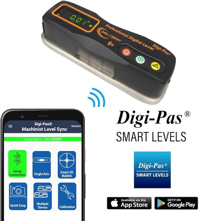 Digi-Pas 2-Axis Smart Master Precision Level with NIST Certificate + DATA (DWL1300XY- NIST)
