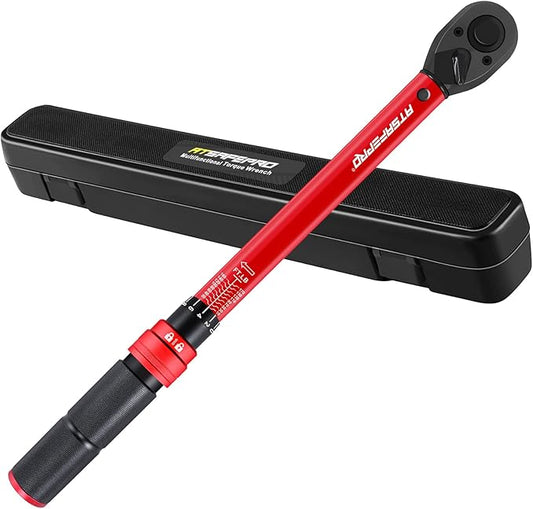 1/2-Inch Drive Click Torque Wrench,10-170FT.LB/13.6-230.5N/M & Dual-Direction, 72-Tooth Dual Range Scales Torque Wrench 1/2 Drive,Easy Use for Motorcycle,Car,etc