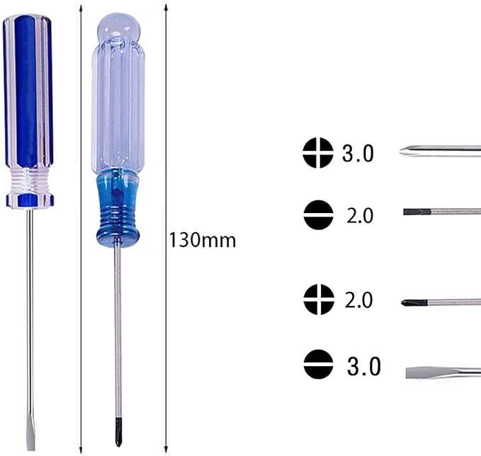 Buspoll small screwdriver tool flat head and Phillips ((PH0/PH00) used to repair toys, musical instruments, microphones loose screws