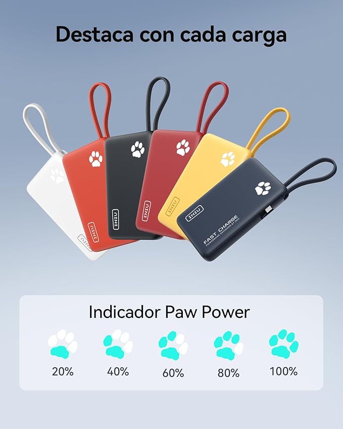 INIU Portable Charger, Slim 10000mAh Power Bank with Build in USB-C Cable, 20W Fast Charging Mini Battery Pack, Travel Trip Flight Cruise Ship Essentials for College Student Travelers Boy Girl, Orange