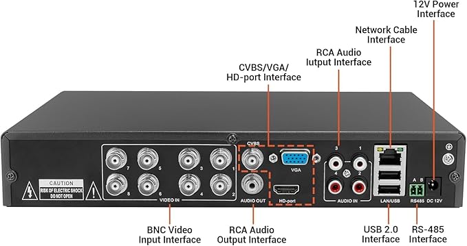 TIGERSECU Ultra HD 5MP 8 + 8 Channel Security DVR/NVR with 4TB Hard Drive, Expandable to 16 Cameras, Hybrid 6-in-1 Home Surveillance Recorder for 8 TVI, AHD, CVI, Analog, RS485 PTZ and 8 IP Cameras