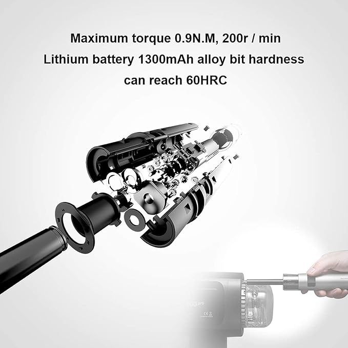 Wowstick SD 16 in 1 Portable Electric Screwdriver Kit with 0.9 to 3Nm Manual and Auto Dual Power Torque, Mechanical Switch, Speed Protection (Wowstick SD)