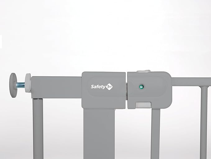 Safety 1st Easy Install Baby Gate for Doorways, Auto-Close Pressure-Mounted Magnetic Latch, Indoor Dog Gates, No Drilling, Fits 29"-38", Grey