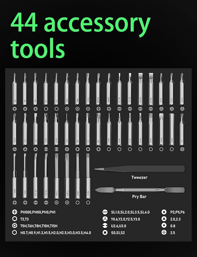 Mini Electric Screwdriver, With LED light and screen,Precision Screwdriver Set, Magnetic Storage, Electric Screwdriver for Electronics Phone Camera Laptop Watch - Grey