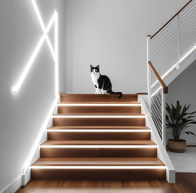 iNextStation 12V White LED Strip Lights 16.4FT, Flexible Silicone Neon Rope Light, Waterproof, Cuttable, Dimmable & Linkable, for Cabinet, Ceiling, Wall, Bedroom, Kitchen, Garage (No Adapter)