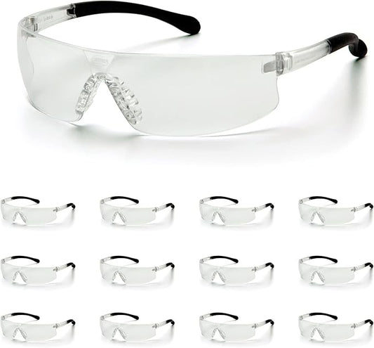 ATERET Protective Polycarbonate Safety Glasses w/TPR Coated Temples & Anti-Slip Nose Piece For Eyes Safety Protection