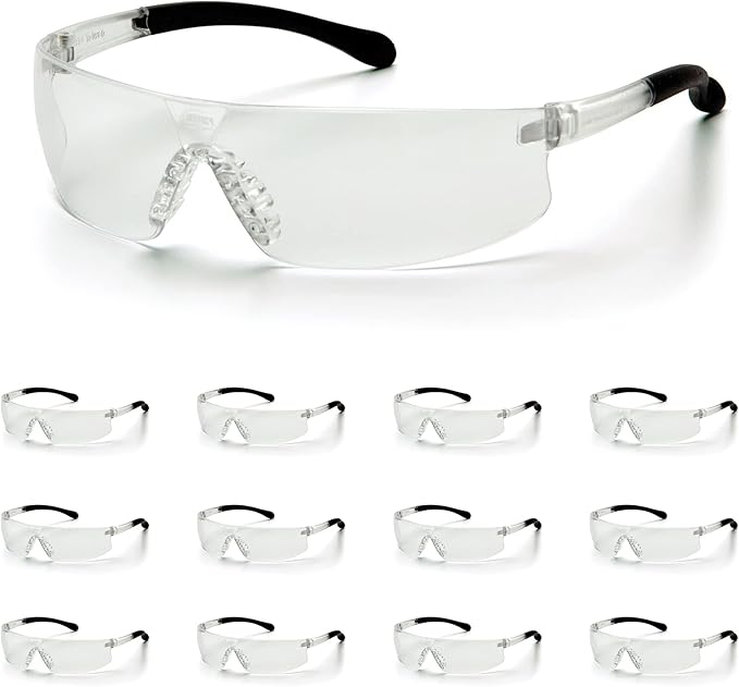 ATERET Protective Polycarbonate Safety Glasses w/TPR Coated Temples & Anti-Slip Nose Piece For Eyes Safety Protection