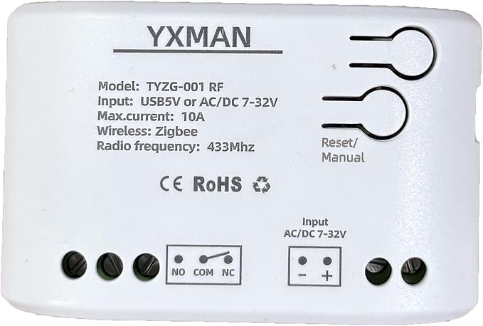 1 CH ZigBee Smart Relay Switch,USB 5V AC DC 7-32V, Work with SmartThings, Tuya (Requires ZigBee Hub)