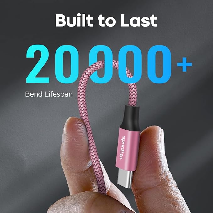 etguuds USB to USB C Cable 1ft, 2-Pack USB A to Type C Charger Cord Fast Charging for Samsung Galaxy A15 A25 A35 A55 A54, S24 S23 S22 S21 S20 S10 S10E, Note 20 10, Moto G, for iPhone 16 15, Pink