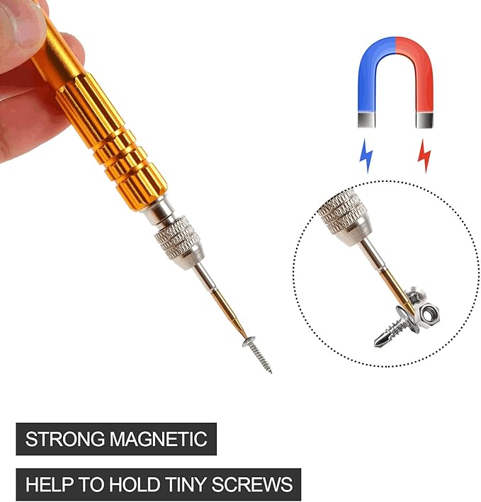 Small Screwdriver Watch Glasses Mini Set, Micro Precision Tiny Screwdriver Set Small Screwdriver Set for Electronics Eyeglass (gold)