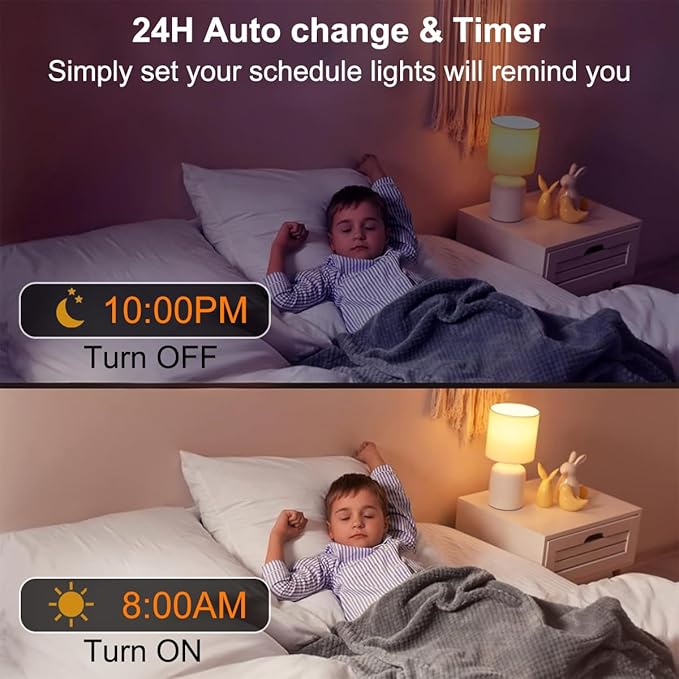 Matter Smart Light Bulb, A19 WiFi Smart Bulbs, Recessed Can LED Color Changing Light Bulbs RGBW, Works with Matter, Alexa and Google Assistant, 2.4Ghz Only, E26 800 Lumen, 2 Pack