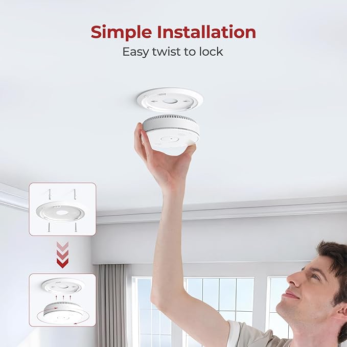 Smoke Detector Carbon Monoxide Detector Combo 10 Year Battery with Bilingual Voice Alerts,UL 217-9th Standard Fire Smoke & Carbon Monoxide Alarms for Home Standalone Model 3 Pack