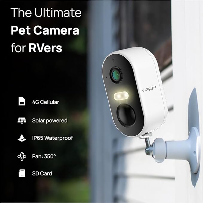 Waggle Pack of 2 4G LTE Security Camera | No WiFi? No Problem | Built-in SIM | Works Anywhere Indoor/Outdoor | 2K HD + 9000mAh Battery | 2-Way Talk, Night Vision & Siren Alarm! - Subscription Required