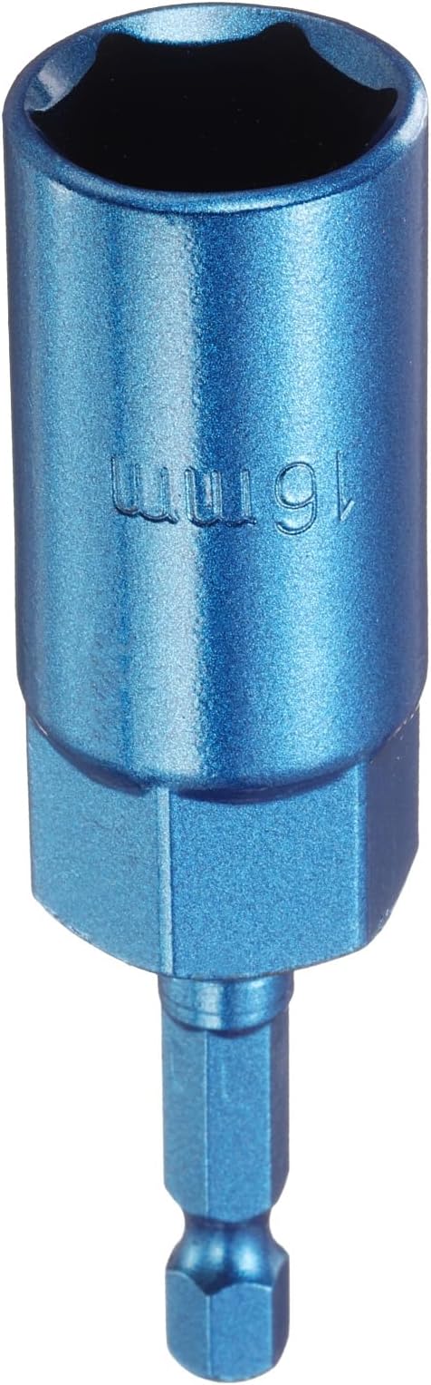 HARFINGTON Nut Driver 16mm Hex Drive Socket CR-V Steel Power Screw Drill Bits Socket Wrench Tools with 1/4" Quick Change Hex Shank for Power Drills Impact Drivers, Blue