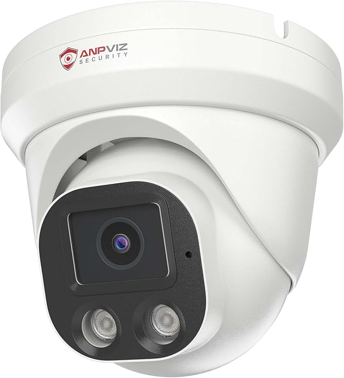 Anpviz 4K PoE IP Camera, 8MP Turret Security IP Camera Outdoor Indoor, AI Human Vehicle Motion Detection, Smart Dual Light Color Night Vision, Built-in Mic, 2.8mm Lens, Waterproof, NDAA (U Series)
