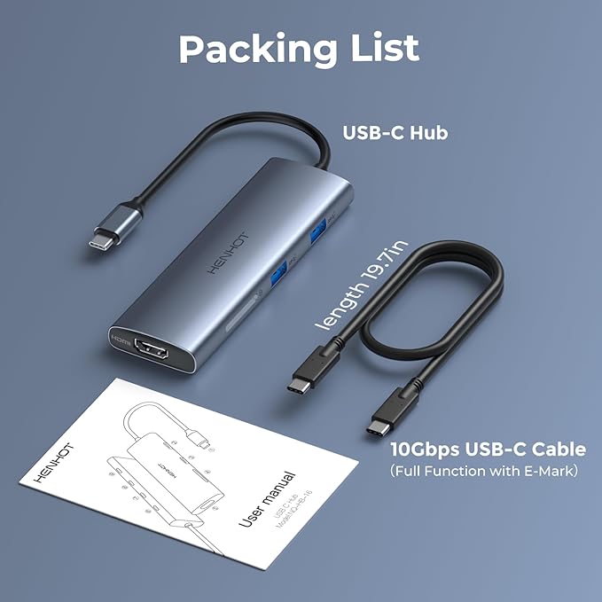 Versatile USB C Video Hub 3 Monitors Docking Station with DP Alt Dual 4K@30Hz, HDMI, 100W PD, 10Gbps*6Ports, SD 4.0, Laptop Docking Station for Dell, HP, ASUS, Steam Deck, Rog Ally, Legion Go,Samsung