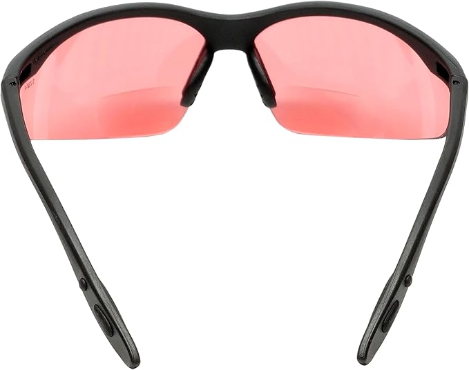 Calabria 91348 Pink FL-41 Tinted BiFocal Safety Glasses +2.00 Fluorescent Blue Light Sensitivity Indoors Outdoor Photophobia