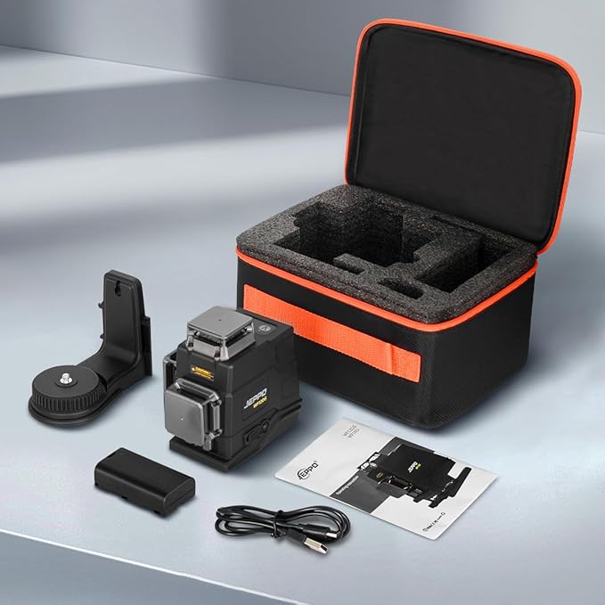 JEPPO Laser Level 360 Self Leveling,3x360° Cross Line Green Laser Level,3D Lazer Level for construction and picture hanging,APP Remote Control,with 5000mAh Rechargeable Battery,Magnetic Rotating Stand