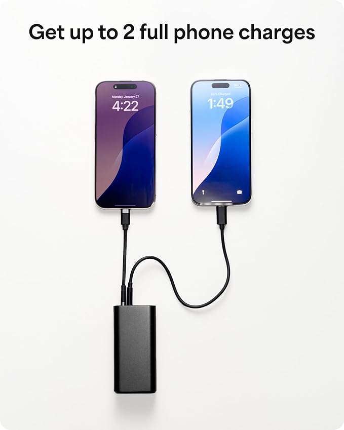 Mophie Powerstation 10,000mAh Power Bank (Gen 3) – Ultra-Fast USB-C PD, 30W Output, Charges 2 Devices, Up to 2 Phone Charges, LED Indicator, Compact & Portable, Premium Anodized Aluminum Body, Black