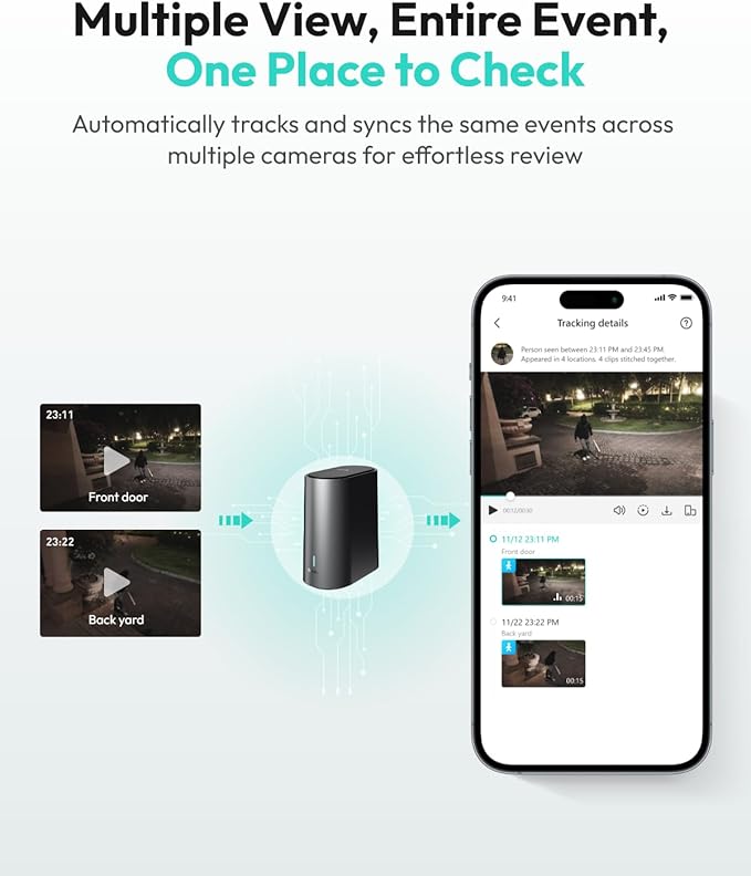 Security Cameras Wireless Outdoor, 2 Cam-Kit, 4K Color Night Vision, Solar Cameras for Home Security with 360° PT, No Monthly Fee, 32G Local Storage HomeBase, Auto Tracking, Easy Installation