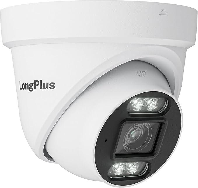 LongPlus Smart 4K 8CH Home Security Camera System, 4Pcs Wired PoE IP Cameras System Outdoor with Person/Vehicle Detection, 8MP 8CH NVR with 2TB HDD for 24-7 Recording, LP8ME84D2