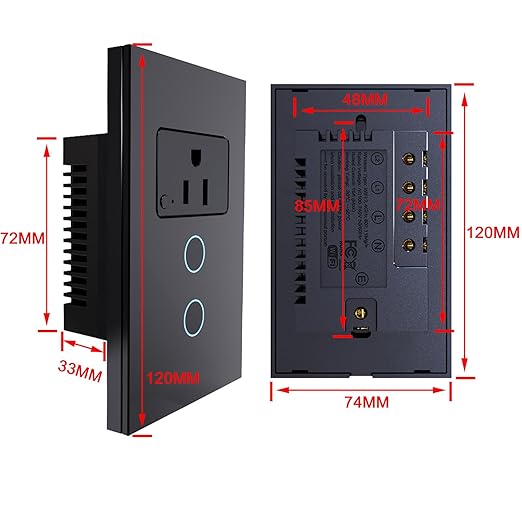 Smart WiFi Light Switch, No Hub Required, Compatible with Alexa and Google Assistant, Single Pole, White (Black)