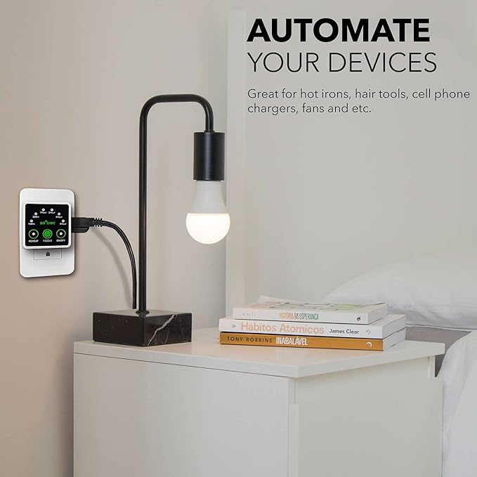 BN-LINK Smart Digital Countdown Timer, Repeat Cycle Timer with 3-Prong Grounded Outlet for Lamps, Light and Home Appliances, 15A/1875W ½ HP