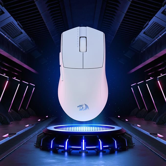 Redragon M916 PRO 3-Mode Wireless Gaming Mouse, 49G Ultra-Light 26K DPI Mouse w/Ergonomic Natural Grip Build, Full Programmable Buttons, Software Supports DIY Keybinds & DPI