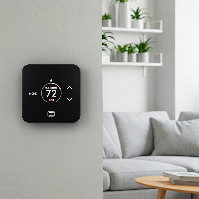 Lux TQ1 Smart Digital Thermostat for Home, Programmable WiFi with Matter Protocol for Temperature Control, DIY Install, C-Wire or Power Bridge Required - Works with Apple Home and Google Home