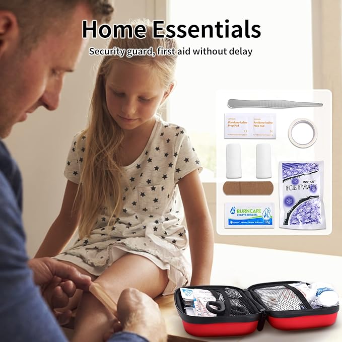 First-Aid-Kit-for-Car-Home-Travel-Camping-Businesses, Compact Waterproof Hard Case, Public Emergency Medical Kits - Perfect for Survival, Vehicle, Boat, Sports, Hiking, Office, Dorm (PUMIER)