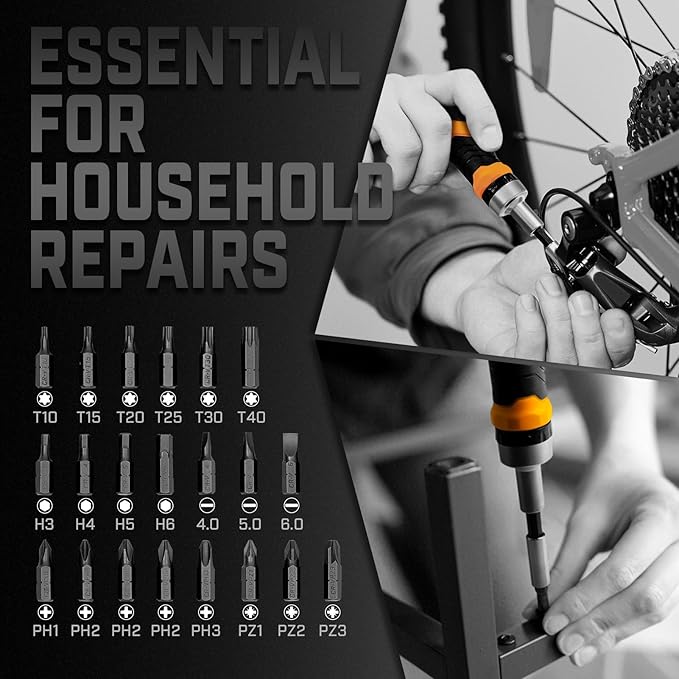 Ratcheting Screwdriver Set: 56-Piece Magnetic Multi Bits Tool Kit with Case