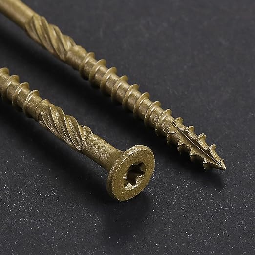 #10 * 2-1/2" Deck Screws, (161pcs) 2 lbs.Exterior Wood Screws, Rust Resistant epoxy Coated, Bronze, T25 Star Bit