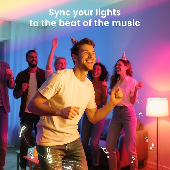 TREATLIFE Smart Light Bulbs 4 Pack, UL Certified 2.4GHz Color Changing Light Bulb, Works with Alexa Google Home, A19 E26 Dimmable LED Light Bulb 9W 800 Lumen for Party Decoration, Smart Home Lighting