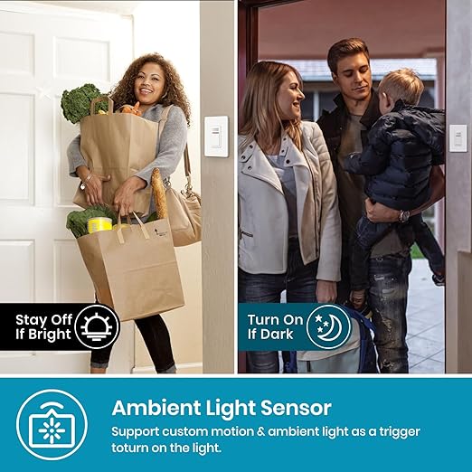 Milfra Smart Motion Sensor Light Switch,Motion Sensor Light Switch Works with Siri Alexa and Google Home, Voice and Remote Control, Neutral Wire Required