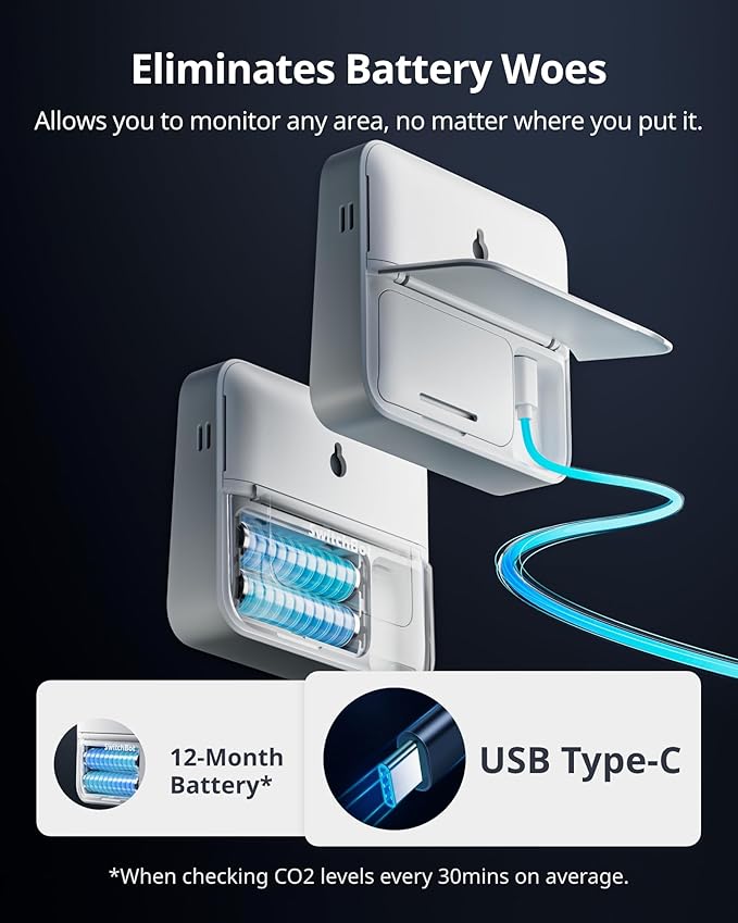 Air Quality Monitor Indoor 5-in-1 Meter Pro CO2 Detector, CO2 Alarm, CO2 Monitor with APP, Large Display, Bluetooth Air Quality Tester for Home, Office,Car (Meter Pro CO2+Outdoor Meter+Hub Mini)