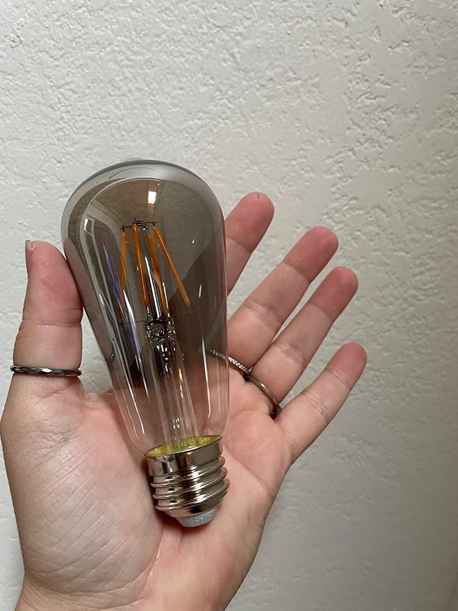 OMED LED Edison Vintage Light Bulbs 40 Watt Equivalent E26 Base 2200k Warm White Dimmable ST64 Smoke Grey Glass 40w Energy Saving Ideal Dining Rooms Durable Light for a Cozy Atmosphere 6 Pack