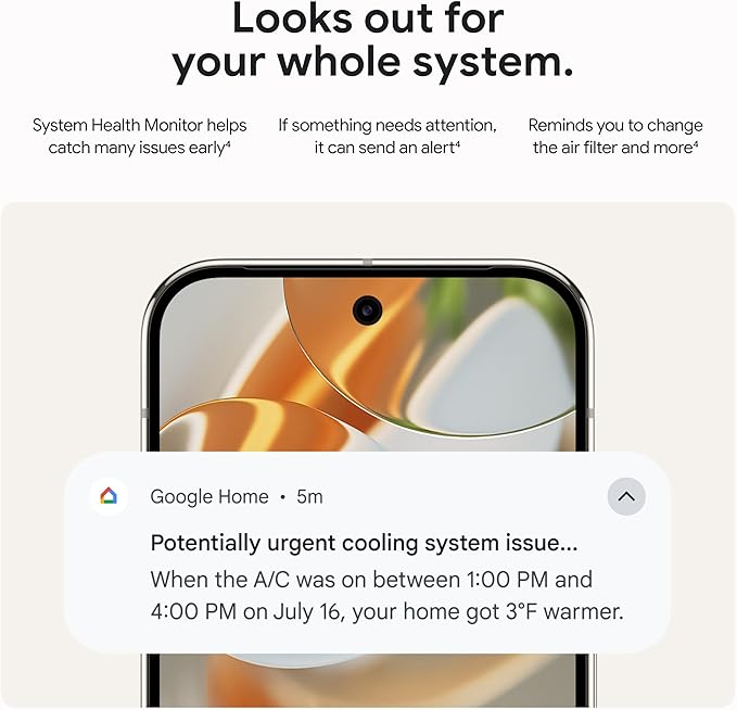 Google Nest Learning Thermostat (4th Gen, 2024) with Nest Temperature Sensor - Energy Saving Smart Thermostat - Works with Alexa, Apple HomeKit and Google Home App - Polished Gold